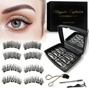 Magnetic Eyelashes, Reusable Magnetic Lashes without Eyeliner, No Glue Needed Natural Magnetic False Eyelashes Durable Wispy Magnetic Eyelashes with Applicator